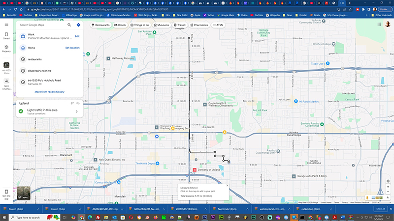 My training route in Upland.